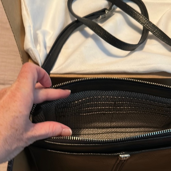 Brighton Black Crossbody Bag with Silver Accents - Picture 3 of 9